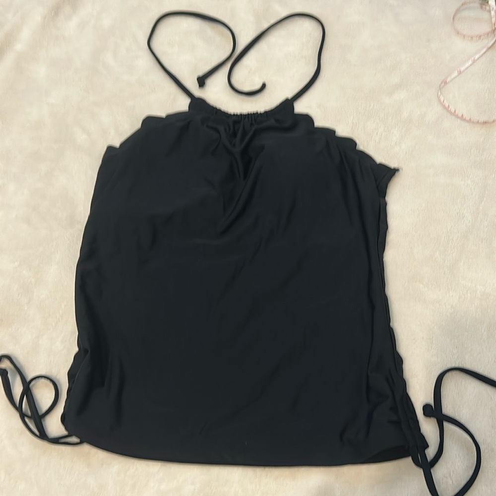 Beachsisi Halter Neck Scallop Trim Tankini Size Mesium